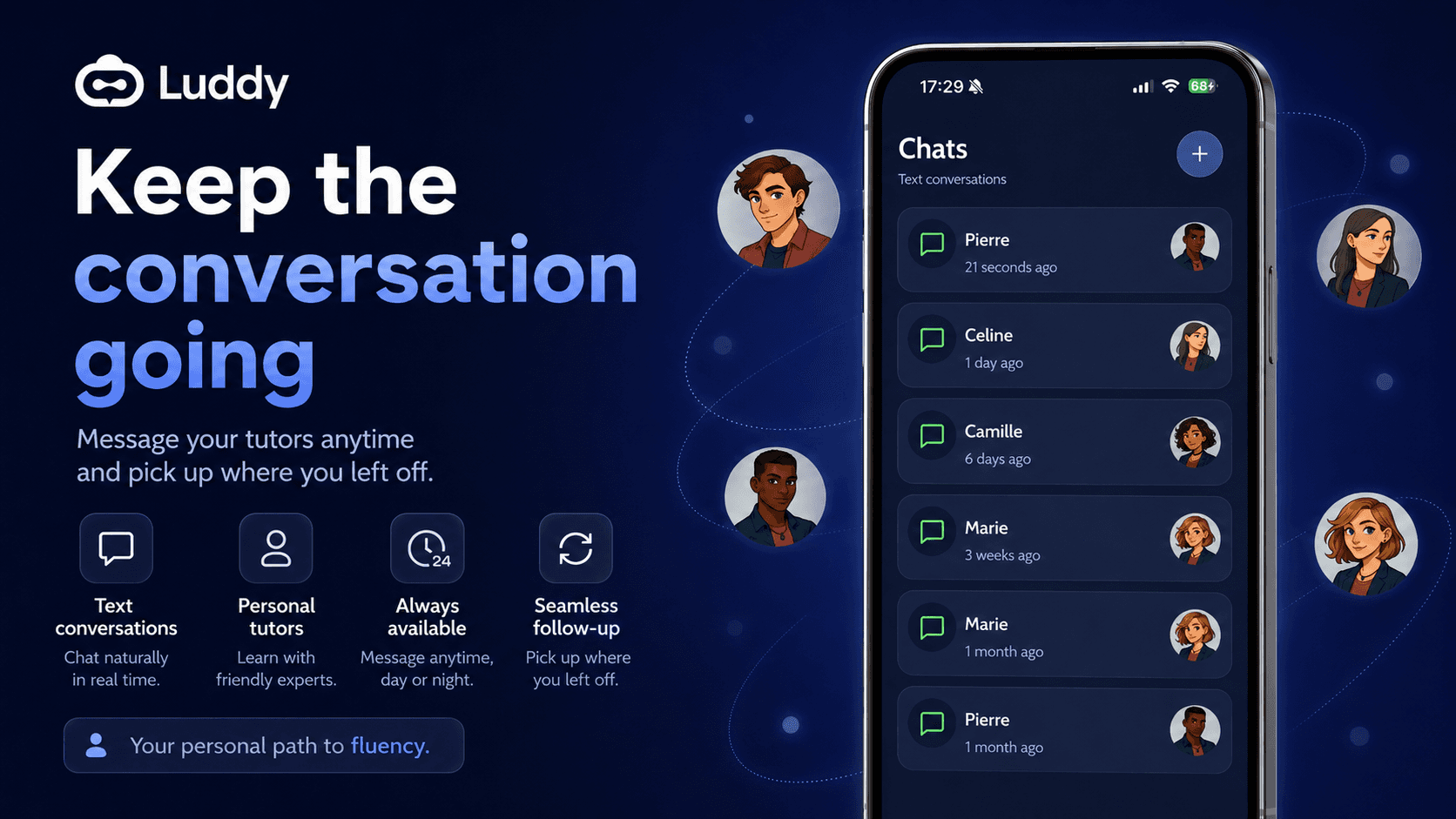 Keep the conversation going whenever you want to practice.